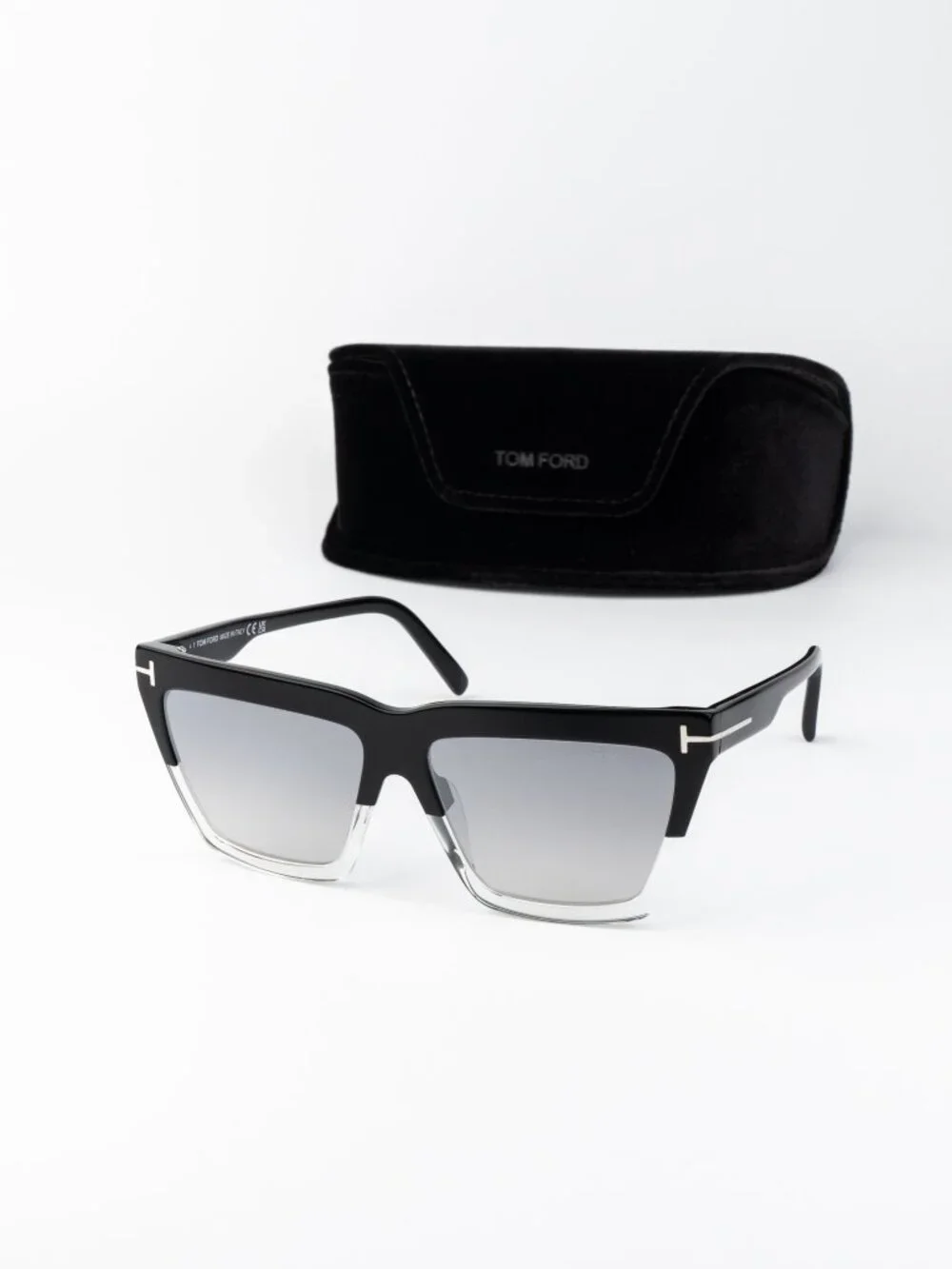 Tom Ford EDEN Women Sunglasses Black Grey Mirror Square FT1110 05C NEW AUTHENTIC